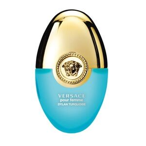 Mini Versace Dylan Turquoise Bottle Collectible Spray Gold Silver Medusa